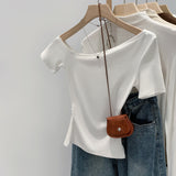 Purple Special Sleeves Short-Sleeved T-Shirt For Women's Summer 2026 Unique And Beautiful Short-Sleeved Blouse