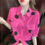 2026 New Blouse Shirt Age Reduction French Gentle Loose Half-Sleeved Blouse Short-Sleeved Shirt With Female Summer