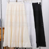 High-Rise Thin New Summer Black A-Shaped Umbrella Skirt 2025 Long Skirt Cake Half-Dress Lace Woman