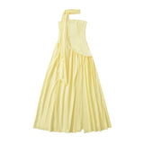 2025 New Women's Sleeveless Waist-Less Collar After Tied Belt Waist-Meared Tector Dress Dress Dress Women