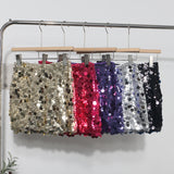 Real Shooting Heavy Industry Glitter Bling Bling Dress Babes Night Shop High-Waisted Ass A Short Skirt 1029