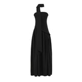2025 New Women's Sleeveless Waist-Less Collar After Tied Belt Waist-Meared Tector Dress Dress Dress Women