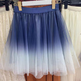Summer Net Yarn Short Skirt Girl Small A Skirt 2025 Color Half-Dress Skirt Slimy Fairy Fluffy Skirt
