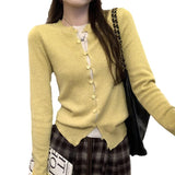 European Chic Long-Sleeved Knitted Jersey Coat Woman 2025 New Autumn And Winter French Unique Temperament Thin Top