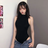 Leptly Collared, Black-Clad Women's Summer New Tight Body Slim And High Waist Inside And Outside Wearing A Bottom-Up Shirt Thai Vest