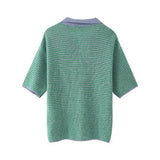 2025 New Women's Loose Knitting POLO Shirt Blond High-Waisted Knit Shorts Set 6427041