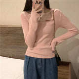 Autumn And Winter New Women's Decoration Body Slim Soft With Knitted Shirt Tide Over The Bottom Sweater Women's Clothing