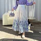 Half-Dress Casual Flowers 3D Embroidery Commuting With Long Skirts For Women