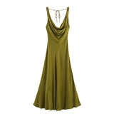 2025 Summer New Women's Fashion Sexy Hot Girl Silk Silk Texture Dress 2590934