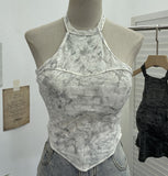 Thai Babes Hanging Neck Slings Slings Tlit Holes Made Old Bare Back Short With Thoracic Tops 1663