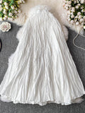 Design Sense Of Irregular Folding High Waist Half-Dress Woman 2025 Summer New Set Of Meat Display Skinny Swing Dress
