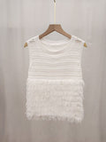 Korean Thin Tuk-Sou Vest Sleeveless Knitted Vest Summer New Super-Looking Hollow Design Feel Beautiful Top