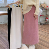 Plus Velvet Lint A Word Half-Body Skirt Women Autumn And Winter Fat MM Tight High Waist Straight Skirt Slim Skirt Solid Color Tide