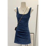 Direct Sales Waist Pressure Folding Body-Boost-Boosted Cowboy With Joint Dress Female Summer Commute New Temperament Skirt