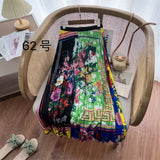 2025 New High-Rise Half-Dress Woman Tight Waist Ink Print Design Sense A-Character Skirt In The Long Folded Skirt