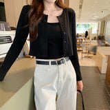 High-End Niche With Chest Cushion Sleeveless Vest Women's Outer Tower Long-Sleeved Open Shirt Two Sets Of 2025 New Dress-Up Short Top