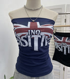 Real Picts Picts Letter Print With Chest Pads Tective Brae Girl Body Sexy Sleeveless Short Top 1586