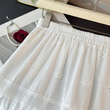 French Embroidery Flower Hollow Lace Splicing Half Dress Girl Spring 2026 High-Waist A Word Loose Swing Cake Skirt