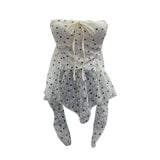 Real Shooting Lace Lace Bocardia Waistcoat Sexy With Chest Pad Irregular Ribbon Hanging Neck Sling Suit 935
