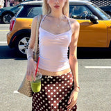 Yunnan Seaside Holiday Tight Waist Net Yarn Small Powder Skirt Summer Thailand Pure Wind High Waist Wave Half-Body Short Skirt