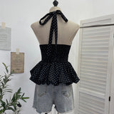 2026 Summer New Women's Pop Point Deep V Sexy Collared With Chest Pad Sling Vest 9336