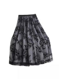 Leaf Embroidery Half-Dress Autumn And Winter Girl 2025 New Korean Version Of Fashion Hanging Mesh A-Word Swing Long Skirt