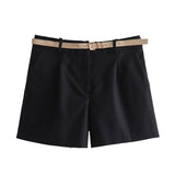 2025 Summer New Women's Assembly Belt Decoration Casual Fashion Shorts 8372104