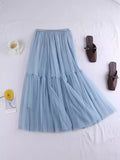 Net Dress 2025 Autumn And Winter New Net Color Bottom Skirt Small Fresh Long Skirt Small Fairy Dress