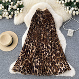 Vintage Leopard Print 100 Rheow Skirt 2026 New Wave Hem Long Skirts Long Skirts