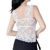 Net Red Hot Girls Burst Summer Pure Sexy French Net Yarn Lace Lady Playing The Bottom Vest Breathable Girls