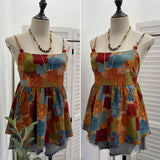 Real Shooting Holiday Style Oil Painting Print Small Sling Vest Woman 2026 Summer Hottie Sleeveless Top 1220