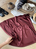 2025 New Half-Body Skirt Acetate Vertic Acid Faeminous Fishtail Dress Female Famous Style Temperament Niche Thin Bag Hip Half Skirt