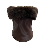 Real Shooting Hottie Hair Splicing Pu Skin Thoracic Vest Zipper One-Thrace Wrapped Thoracic Coat 8125