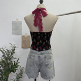 Real-Pat On-Tlap Sling Sling Sleeve Sleeveless Coat With Chest Pad Crumb Lace Hanging Back Sleeveless Top 9263