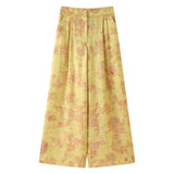 2026 Summer New Women's Fashion Casual Loose Print Shirt Wide Leg Pants 7039353