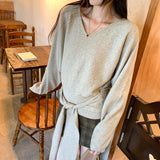 High-End Sense With The Waist V-Neck Knitted Bottom Shirt Women's Autumn And Winter 2025 New Beautiful Beautiful Beautiful Korean Top