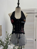 éFÀ± Ja Jersey Sling Vest Hollow Low Chest Hanging Neck With Chest Pad Printing Tie 2883