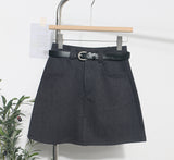 Real Shooting Kin Color High-Rise Thin Bag Hip Skirt 2025 New Hundred With Belt A Short Skirt 9997