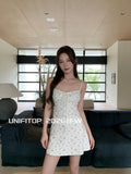 Pure Desire White Broken Flowers Hanging Tsets Dress Women 2026 Summer Seaside Holiday Wind A Word Skirt