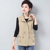 Ma Jia Women's Spring And Autumn Short Outer Vest 2025 New Large-Size Middle-Of-A-Year-Need Mother Leisurely Loose Horse Clip Shoulder Tide
