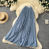 Korean Version Of The Wave Point 100 Folded Skirt Elegant Half Dress Women High Waist Thin A Word Long Dress Commuted Temperament Skirt