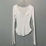 Purely Sexy Royal Sister Bursified Body Sunscreen Long-Sleeved Thin T-Shirt Girl Autumn Tight Half-Open Collar Micro-Permeable Top