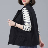 Middle-Of-Year-Nite Mother Vest Coat Women's Spring And Autumn New Korean Version Of Leisure Shoulder Small Vest Horse Clip Wear