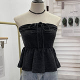 Women's Clothing Out-Of-Shoulder Hanging Neck Small Sling Vest Outside Wearing Braided Short Sleeveless Top 88951