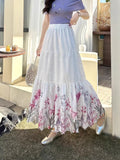 French Rags Hollowed-In Children's Half-Dress Women's Spring Loose Thin Temperament Mid-Long Skirt