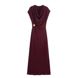 Autumn 2025 New Women's Fashion Elegant Foldless Sleeveless Dress 1165461