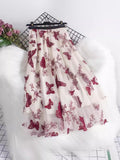 Three-Dimensional Butterfly Net Dress 2025 New Large Swing A Word Umbrella Skirt In The Long Skirt Women's Autumn And Winter Live Explosion