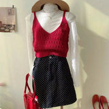 South Korea Dongdaemun 2026 Spring And Summer New Korean Version Of The Slimming Short Simple Thin Knitted Sling Sling Shirt