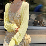 Empty Shawl Summer With Skirt Short Coat Sling Strap Hoodie Women's Ice Knitning Sunscreen Cardigan Thin