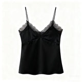 Sexy Lace Splicing Sexy Sling Vest Woman Autumn Hottie Style Slimming Inside A Short Top